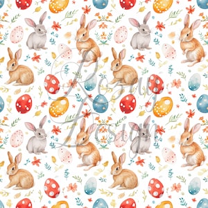 Easter | Bunnies | Seamless Patterns | Instant Download | Printable Digital Paper | Repeating Pattern