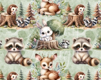 Woodland Forest | Seamless Patterns | Instant Download | Printable Digital Paper | Repeating Pattern | Fabric Printing