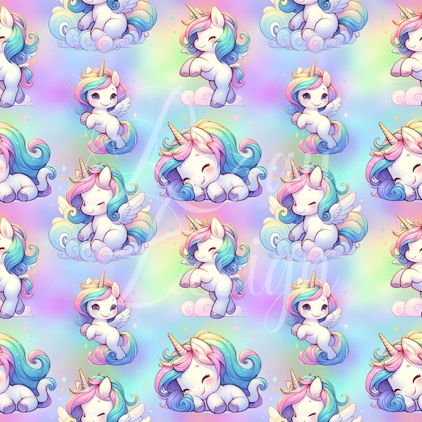 Unicorns | Seamless Patterns | Instant Download | Printable Digital Paper | Repeating Pattern