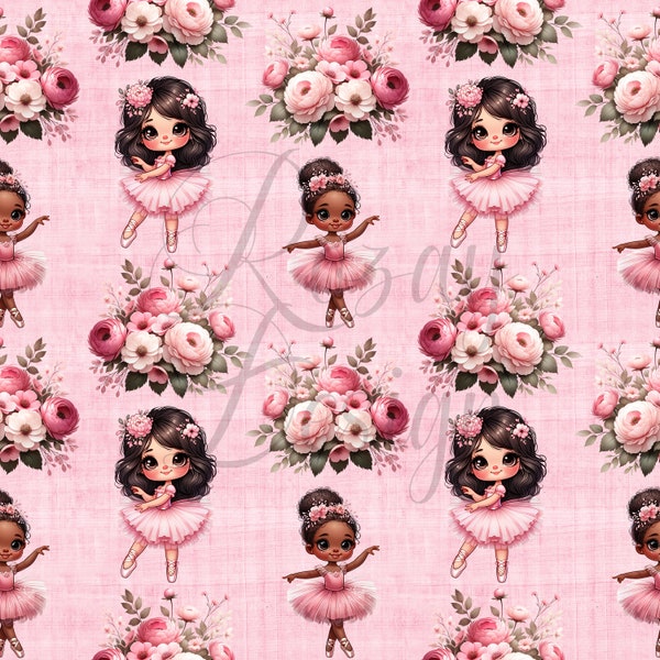 Ballerinas | Seamless Patterns | Instant Download | Printable Digital Paper | Repeating Pattern | Fabric Printing