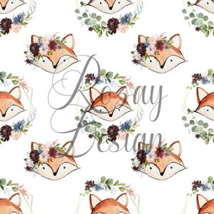Seamless Pattern - Floral Foxes
