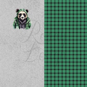 Full Meter Rapport with Panel - Hipster Panda | Instant Download | Printable Digital Paper | Custom Fabric | Fabric Printing