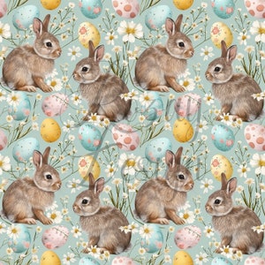 Easter | Bunnies | Seamless Patterns | Instant Download | Printable Digital Paper | Repeating Pattern