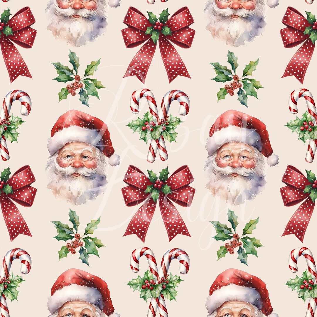 Vintage Christmas | Christmas | Seamless Patterns | Instant Download ...