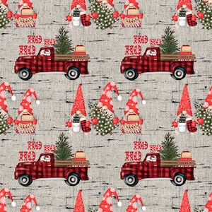Kerst Kabouters & Vrachtwagens | naadloze patronen | Direct downloaden | Afdrukbaar digitaal papier | Herhalend patroon | Stoffen afdrukken