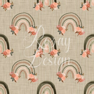 Seamless Pattern - Boho Rainbows
