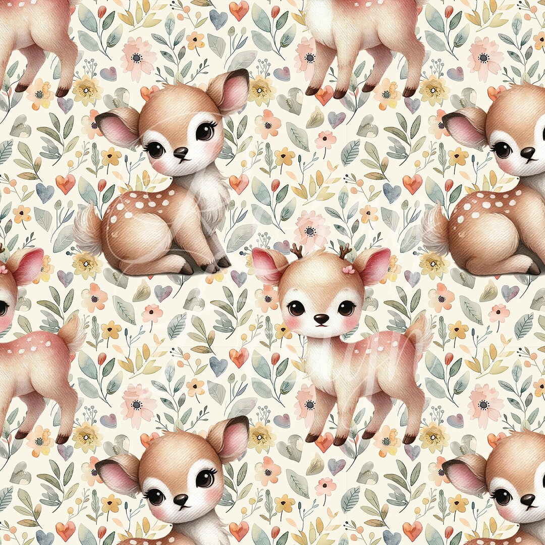 Cute Deer | Seamless Patterns | Instant Download | Printable Digital ...