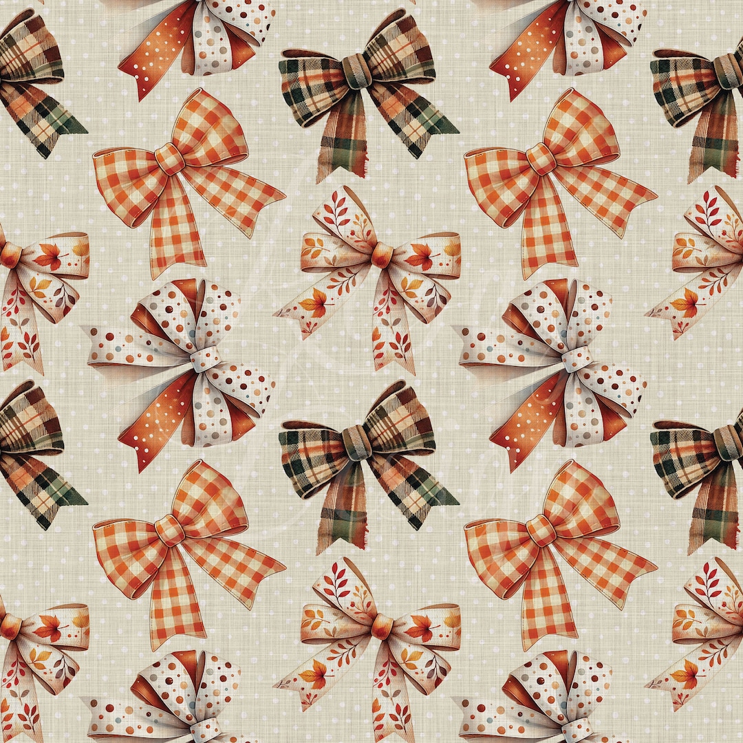 Fall Coquette Bows | Autumn | Fall | Seamless Patterns | Instant ...