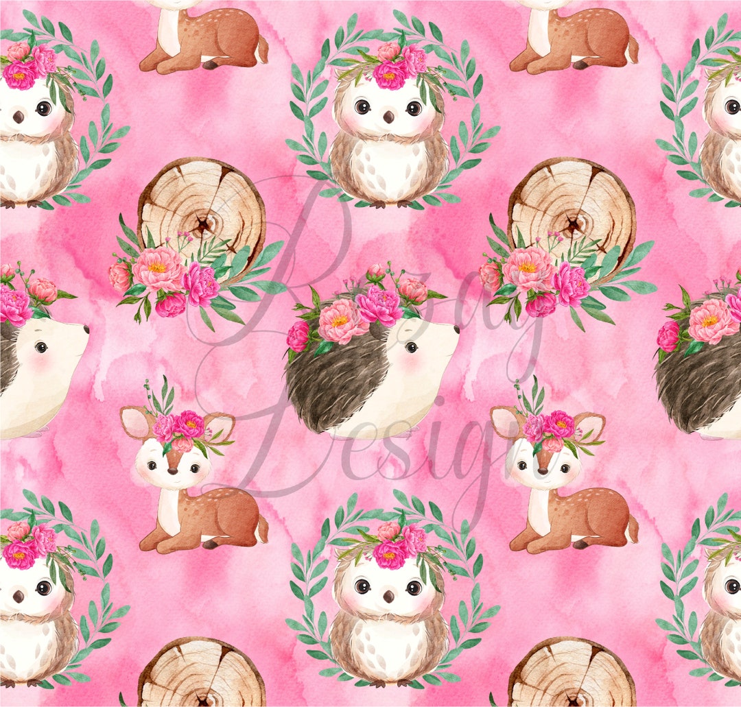 Seamless Pattern - Pink Woodland - Etsy