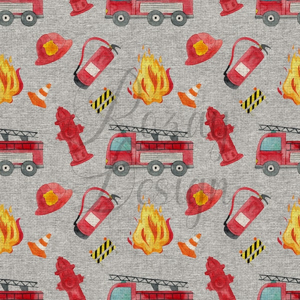 Camions de pompiers | Pompier | Modèles sans couture | Téléchargement instantané | Papier numérique imprimable