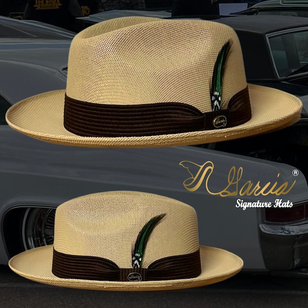 Chapeau Fedora Garcia signature Viejo Golden Line kaki doré