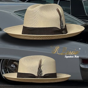Sombrero clásico de ala ancha Pachuco color caqui con la firma de Garcia