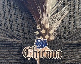 Blue Rose Chicana lapel pin