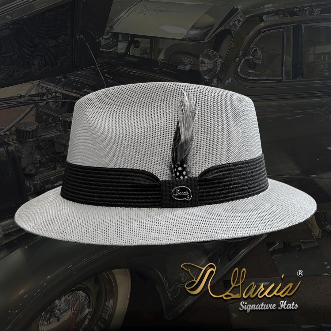Light Gray Golden Line Short Brim Viejo Fedora Garcia
