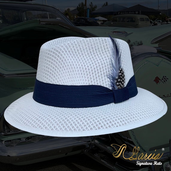 Classic White Viejo Fedora Garcia Signature Hat - Etsy display picture 1