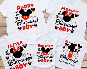 Disney Family Minnie Mickey birthday shirts, Family Matching Mickey Minnie birthday Shirts, Birthday Boy Family Shirt,Bday shirts For Family