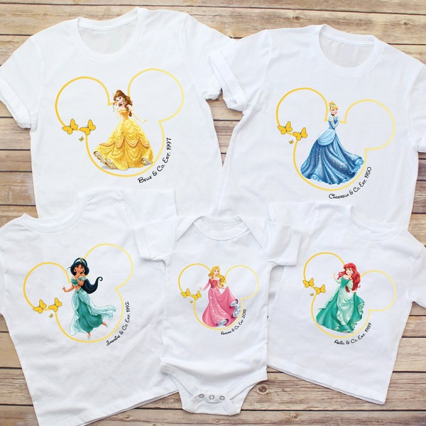 Disney Princess Shirt, Disney Birthday Girl Princess Shirt, Cinderella, Ariel, Belle, Jasmine, Rapunzel Shirt, Disney Trip Shirt, Disneyland
