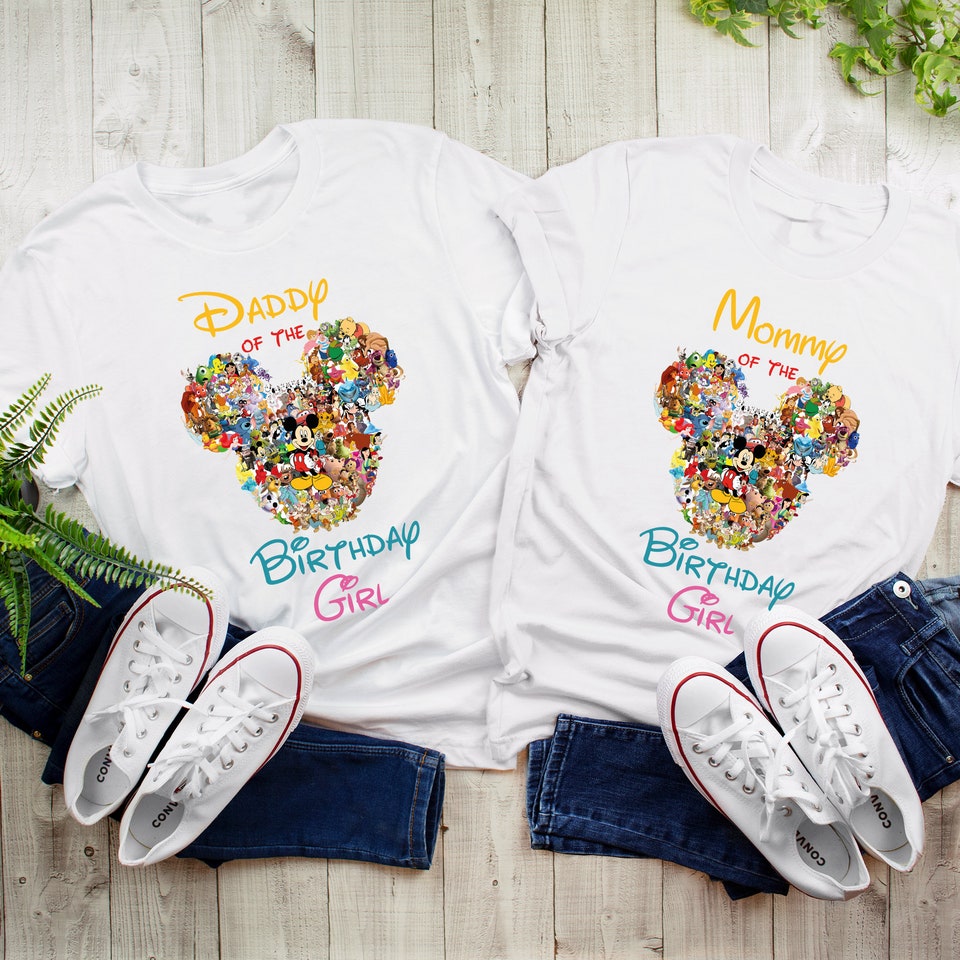 All Disney Characters Family Birthday Matching T Shirt