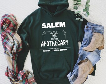 Salem Apothecary Witches Sweatshirt, Magic, Tarot, Potions,& Brews Sweater,Free Broom Parking, Witches Sweater, Happy Halloween,Time To Fly