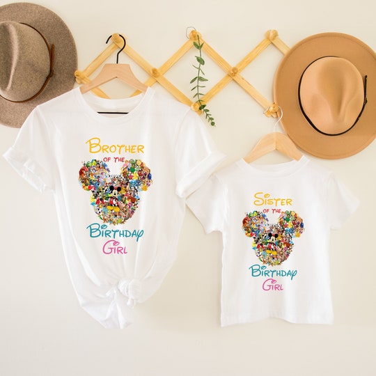 All Disney Characters Family Birthday Matching T Shirt