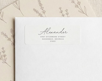 Custom Script Return Address Labels • Personalized Address Label Stickers • Modern Wedding Address Decal • Custom Envelope Sticker 60-Pack