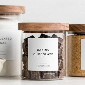Baking Labels (Minimal Design) • Minimalist Personalized Labels • Flour Sugar Stickers • Waterproof Canister Label • Custom Ingredient Tags
