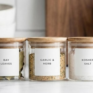 Spice Labels (Clean Design) • Minimalist Spice Tags • Personalized Spice Jar Stickers • Customizable Waterproof Labels • Herb & Seasoning 1.5" Square