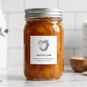 Etiketter för vintage sylt och gelé • Anpassade konserveringsklistermärken • Personliga etiketter för masonburkar • Förpackningar för hemmet • Marmelad • Kraftetikett