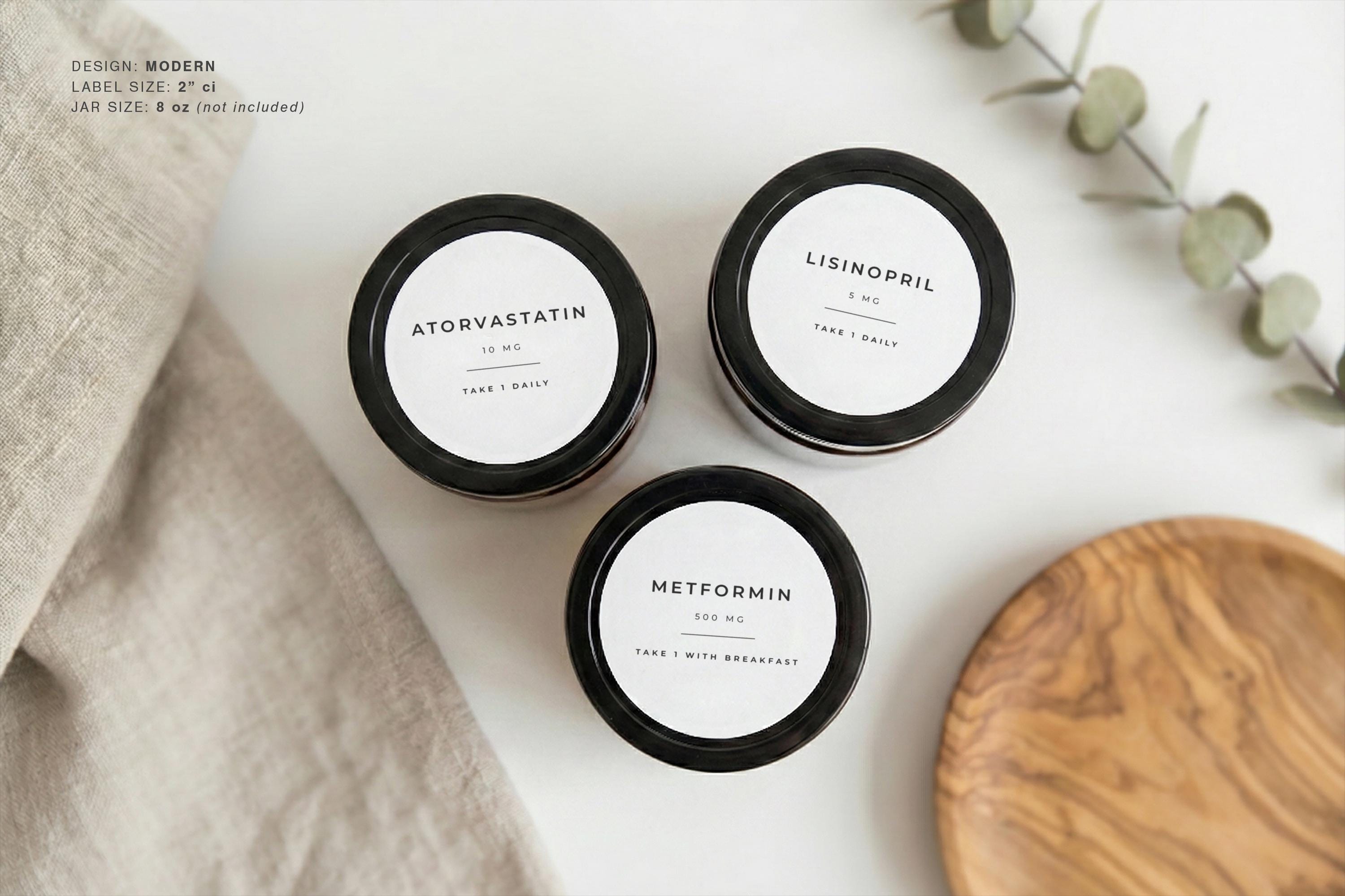 Supplement Sticker Medicine & Supplement Labels (modern Design) • Minimalist Personalized ...