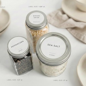 Spice Labels (Minimal Design) • Modern Minimalist Spice & Herb Labels • Personalized Jar Stickers • Pantry Organization • Vinyl • Seasoning image 7