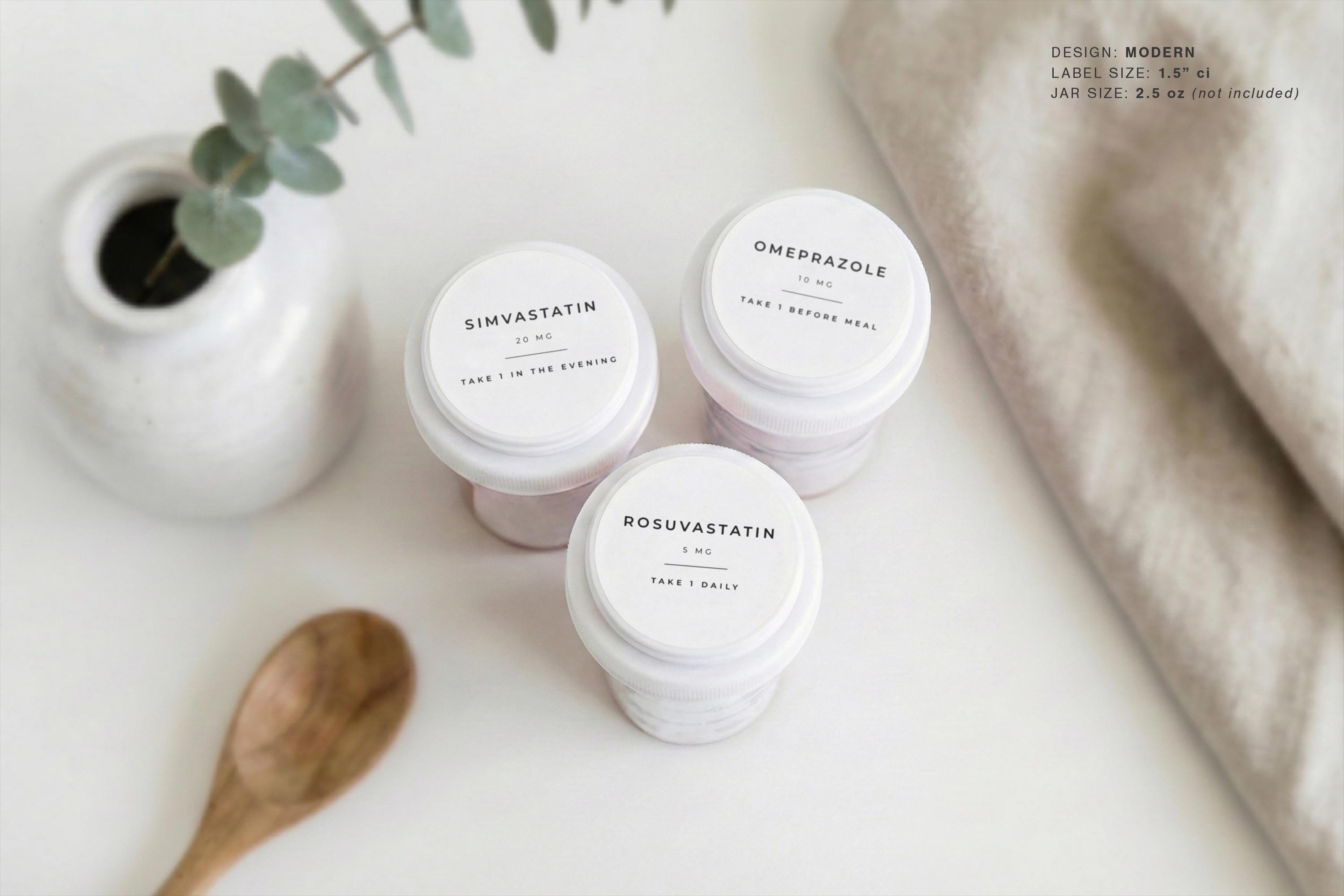 Supplement Sticker Medicine & Supplement Labels (modern Design) • Minimalist Personalized ...