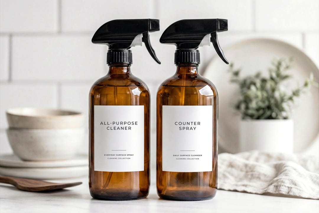 Kitchen Cleaning Labels (signature Design) • Minimalist Waterproof ...