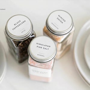 Spice Labels (Minimal Design) • Modern Minimalist Spice & Herb Labels • Personalized Jar Stickers • Pantry Organization • Vinyl • Seasoning 1.5" Circle