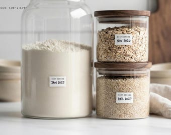Best Before Labels (Minimal Design) • Minimalist Removable Food Date Stickers • Pack of 144 Labels • Best By Labels, Expires On Labels