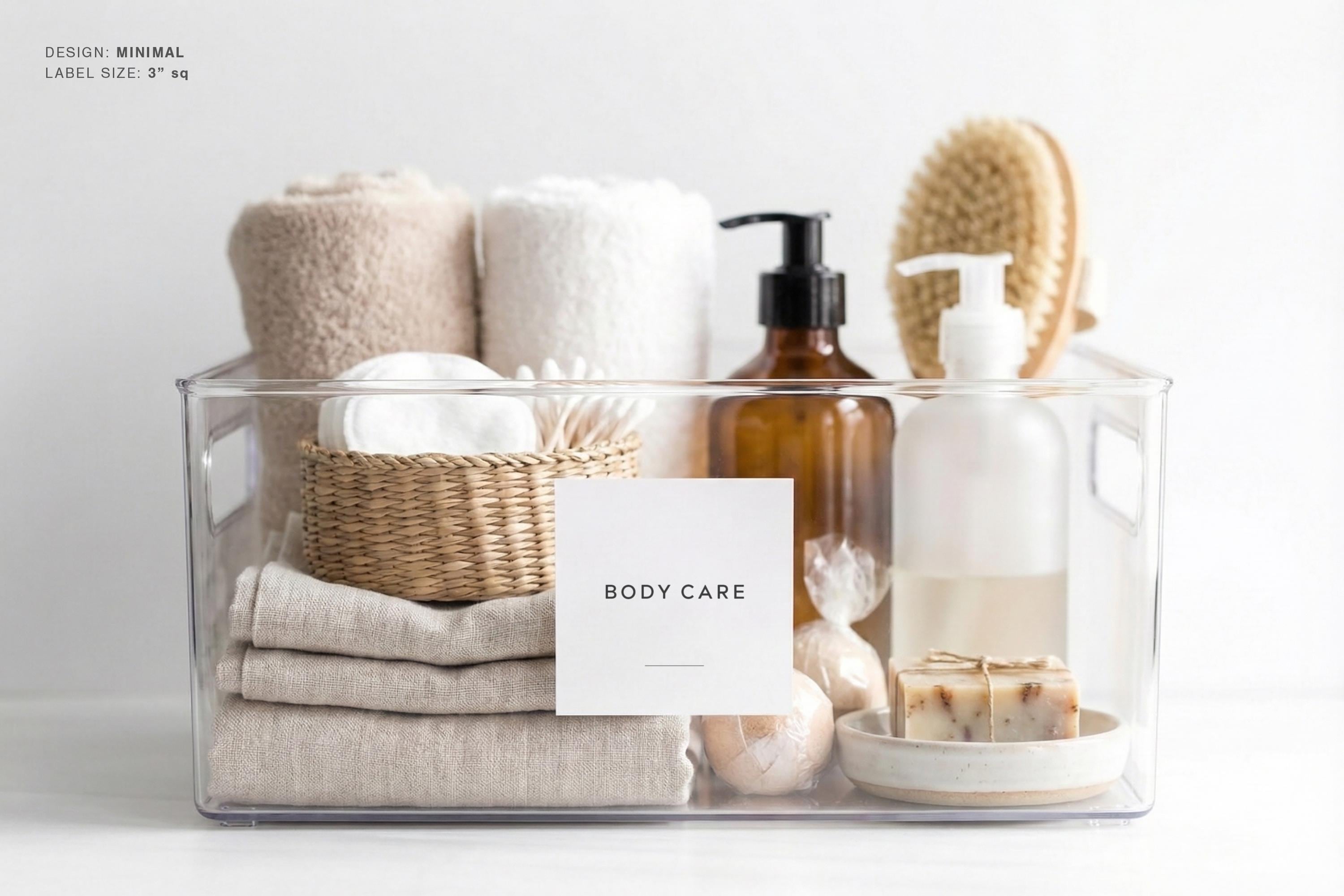Bath & Linen Closet Labels (minimal Design) • Minimalist Personalized ...