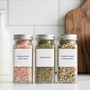 Spice Labels (Clean Design) • Minimalist Spice Tags • Personalized Spice Jar Stickers • Customizable Waterproof Labels • Herb & Seasoning image 6