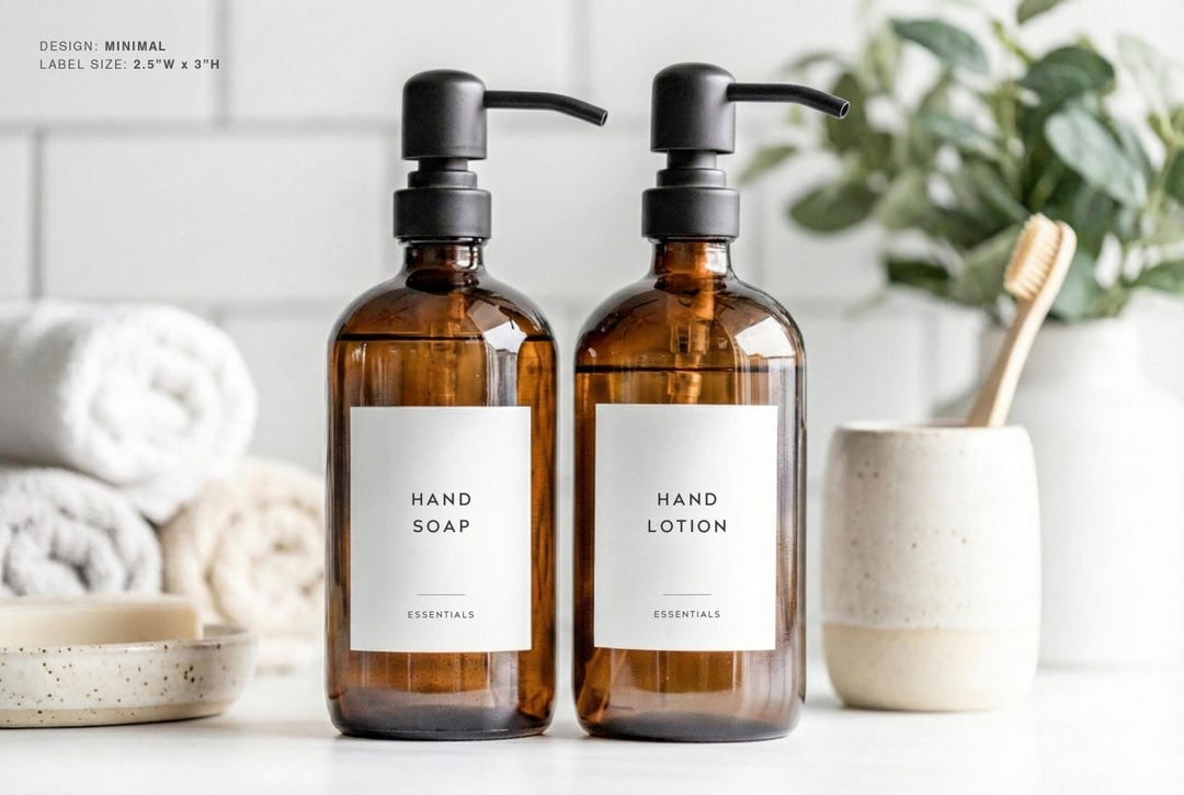 Shower Handle Labels Bathroom & Shower Labels (minimal Design) • Minimalist Personalized ...