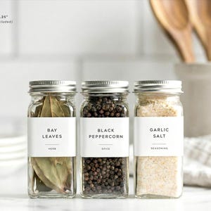Spice Labels (Minimal Design) • Modern Minimalist Spice & Herb Labels • Personalized Jar Stickers • Pantry Organization • Vinyl • Seasoning 2.25" W x 1.25" H