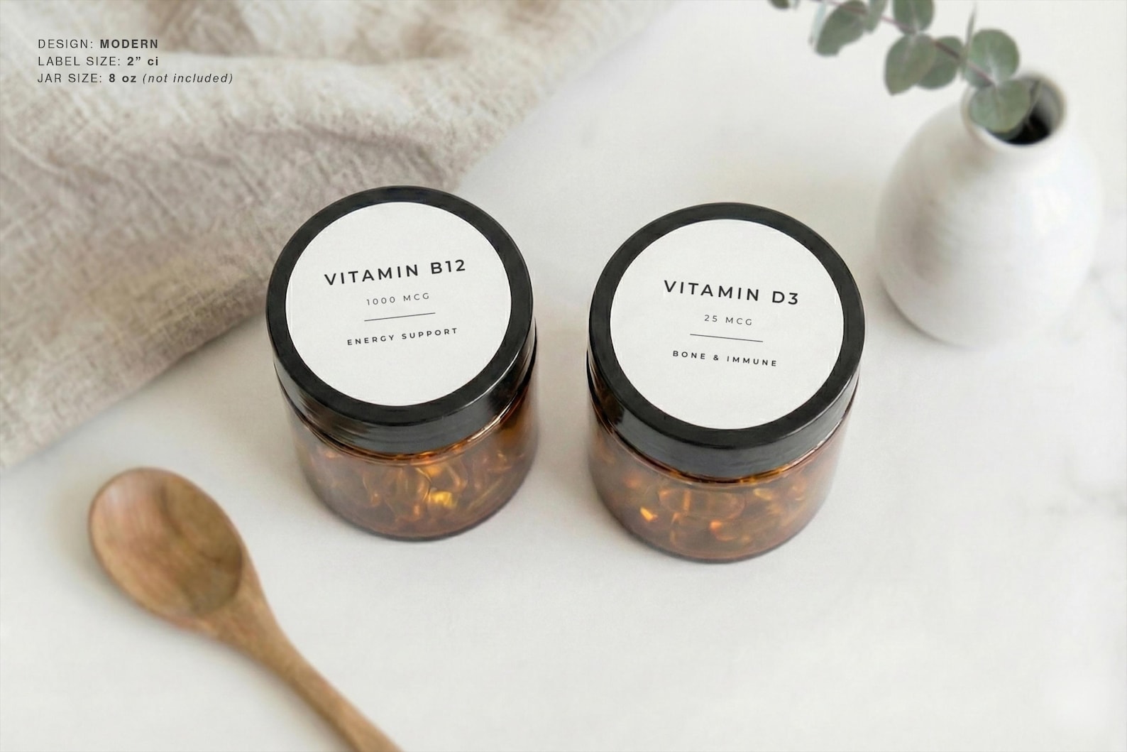 Supplement Sticker Medicine & Supplement Labels (modern Design) • Minimalist Personalized ...