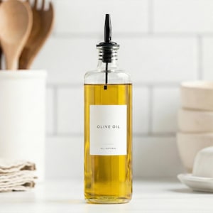 Etiquetas para aceite y vinagre (diseño minimalista) • Pegatinas minimalistas personalizadas para vinagreras • Organización de cocina personalizada • Dispensador de botellas de aceite de oliva imagen 2