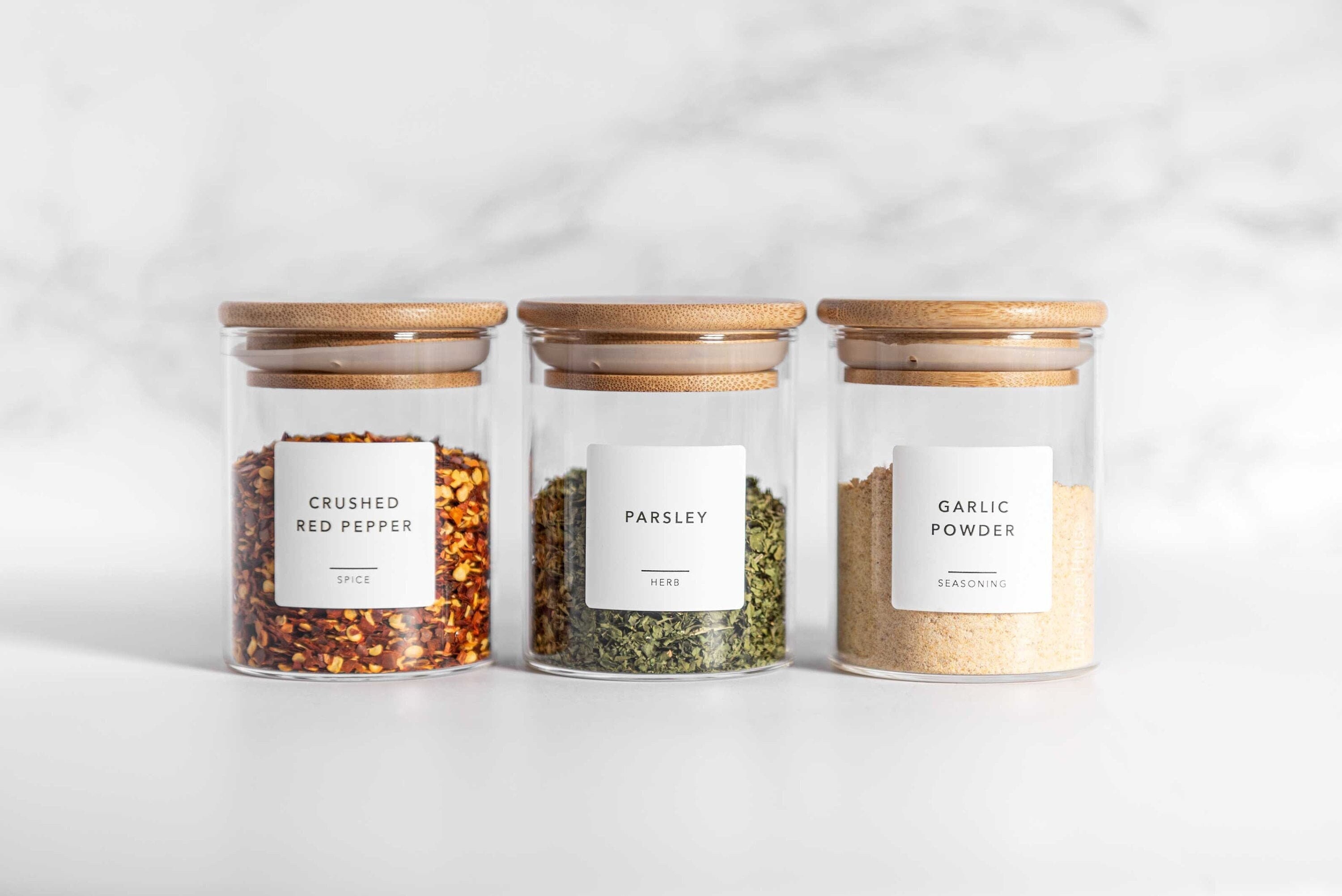 Kruidenlabels (minimaal ontwerp) • Aanpassing beschikbaar • Minimalistische kruidenpotlabels • Duurzaam • Waterbestendig