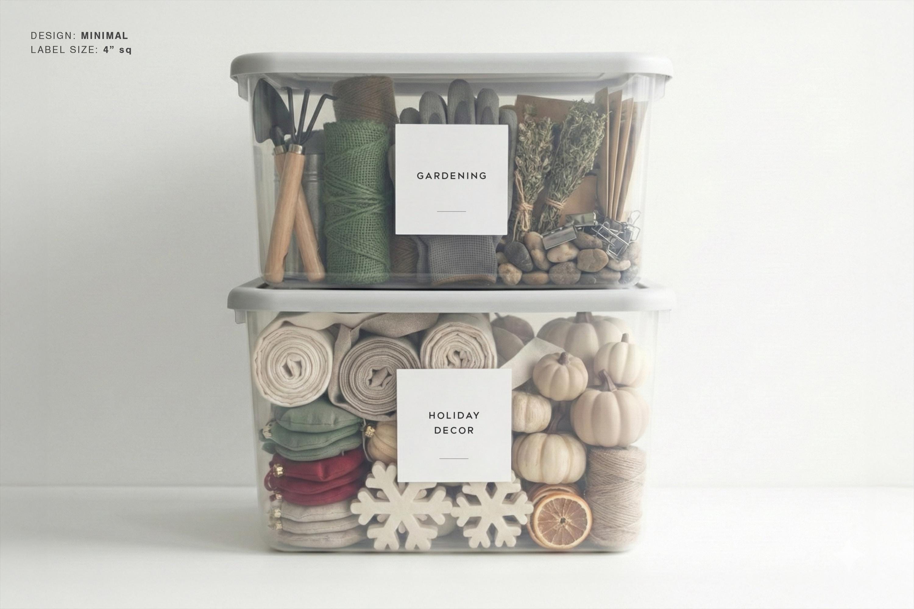 Garage & Storage Bin Labels (minimal Design) • Minimalist Custom Labels ...