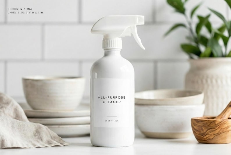 Kitchen Cleaning Labels (minimal Design) • Personalized Cleaning ...