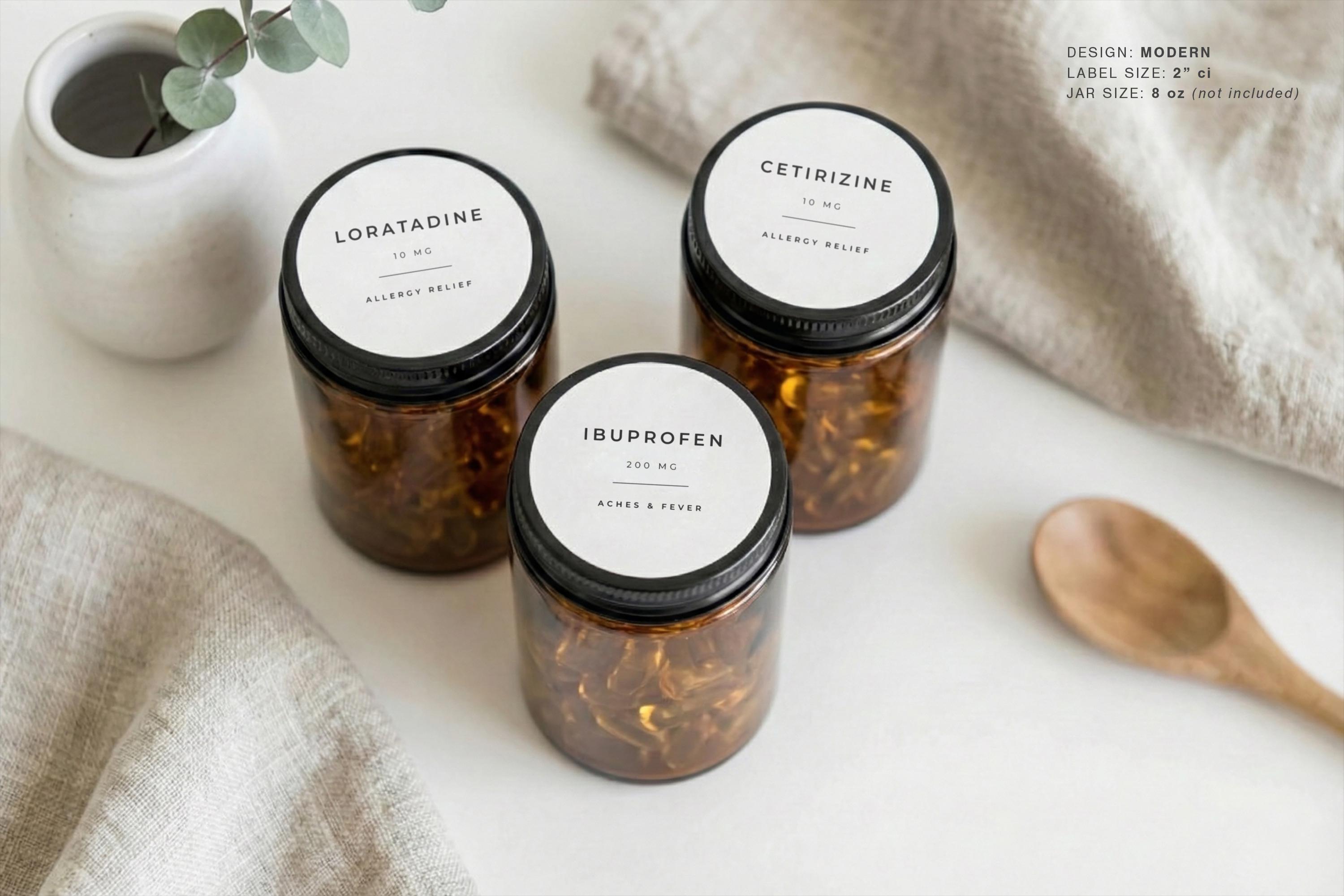 Supplement Sticker Medicine & Supplement Labels (modern Design) • Minimalist Personalized ...