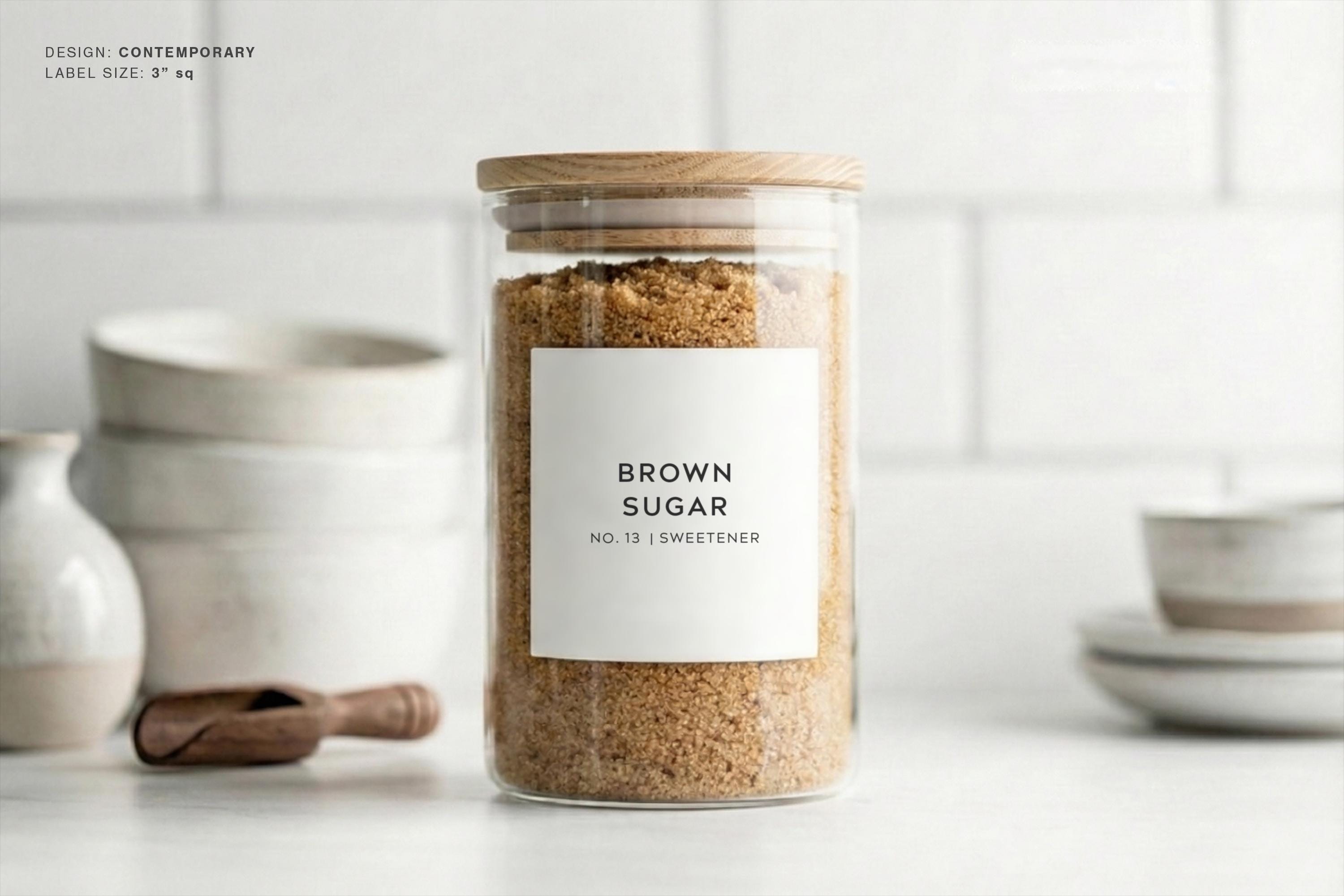 Pantry Labels (contemporary Design) • Minimalist Personalized Kitchen ...