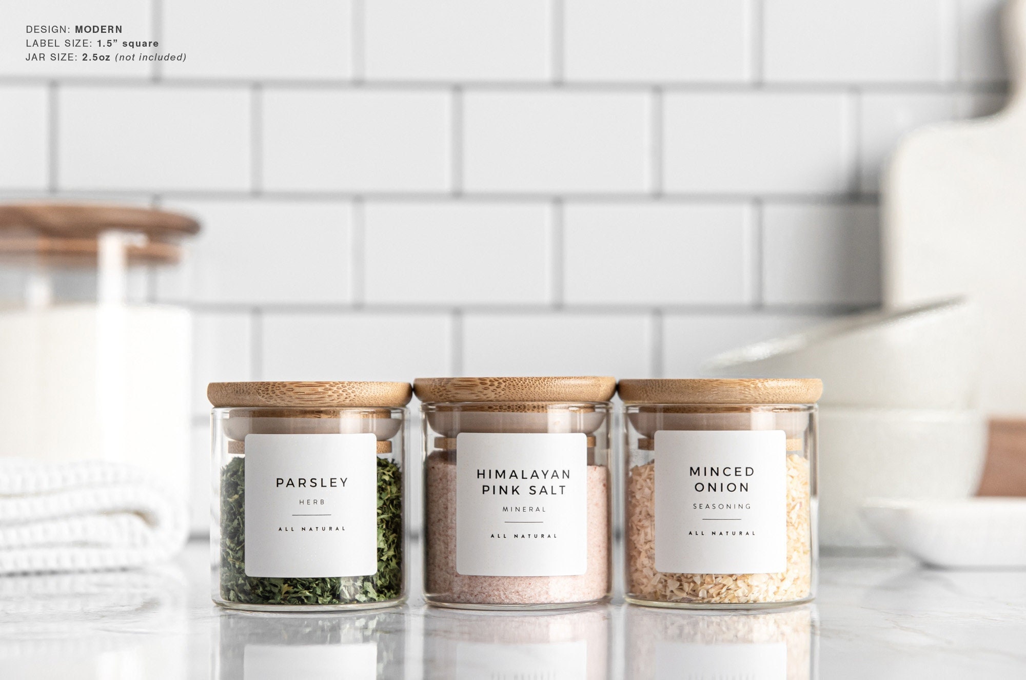 Spice Labels (Modern Design) • Customization Available • Water Resistant • Minimal Spice Labels • Durable