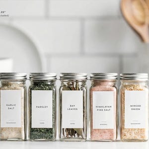 Spice Labels (Minimal Design) • Modern Minimalist Spice & Herb Labels • Personalized Jar Stickers • Pantry Organization • Vinyl • Seasoning 1.25" W x 2.25" H
