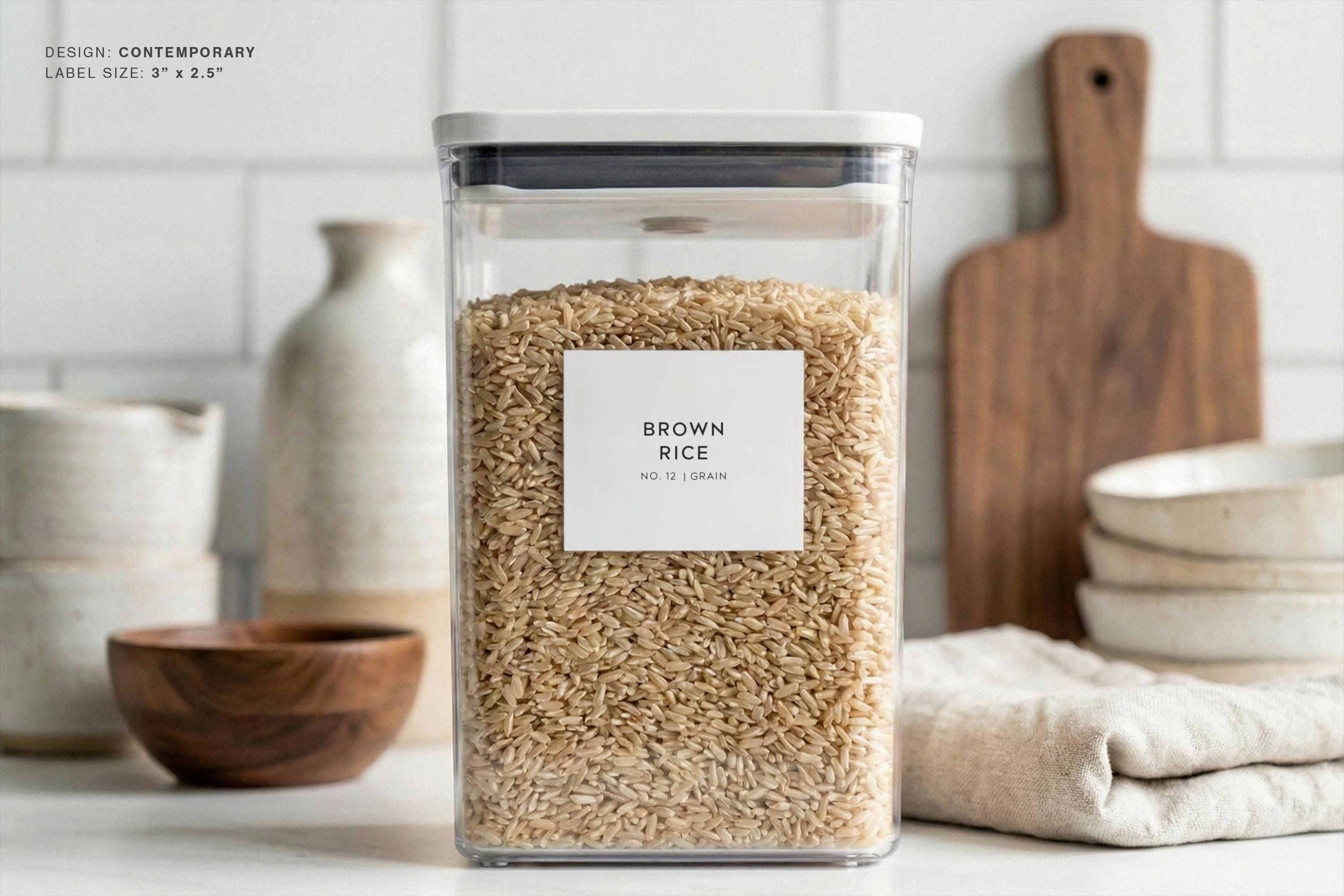 Pantry Labels (contemporary Design) • Minimalist Personalized Kitchen ...