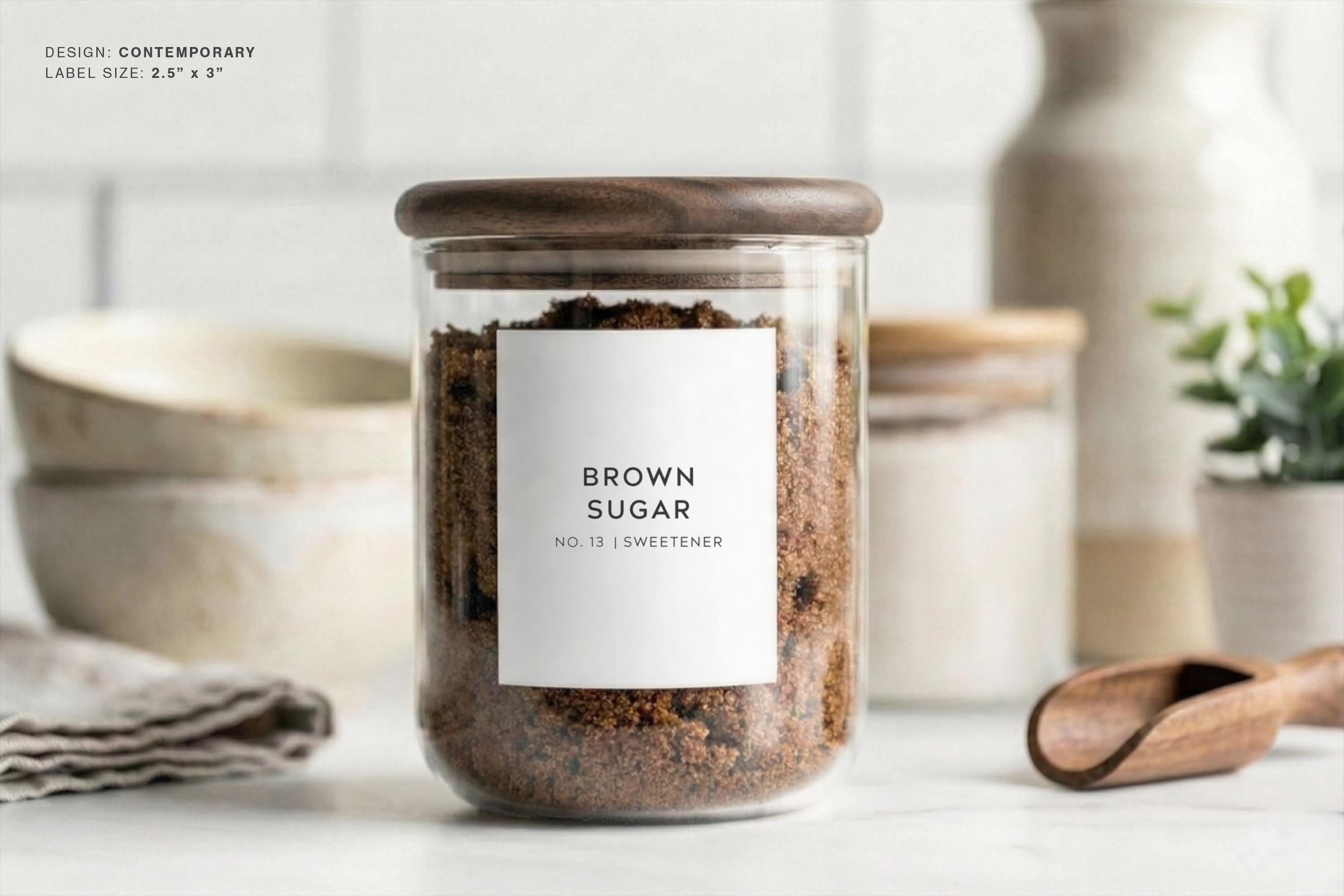 Pantry Labels (contemporary Design) • Minimalist Personalized Kitchen ...