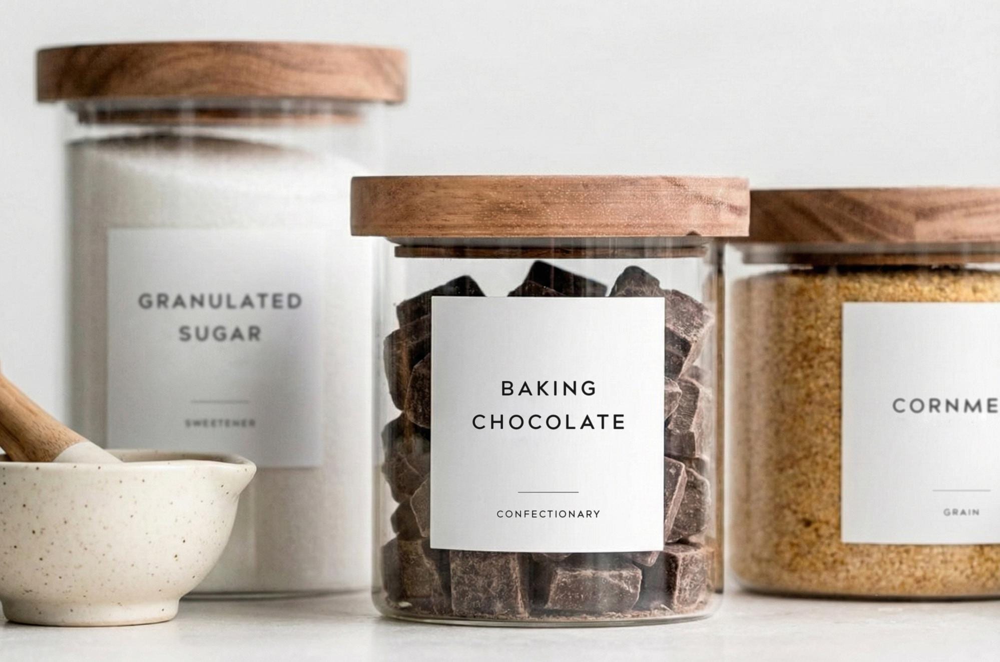 Baking Labels (minimal Design) • Minimalist Personalized Labels • Flour ...